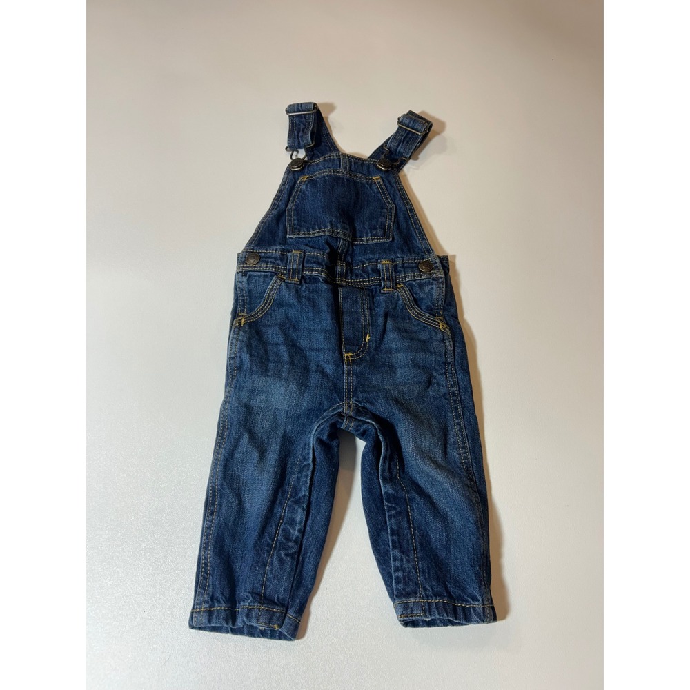 Old Navy Denim Overalls Boys 6-12M Blue Classic Workwear Style